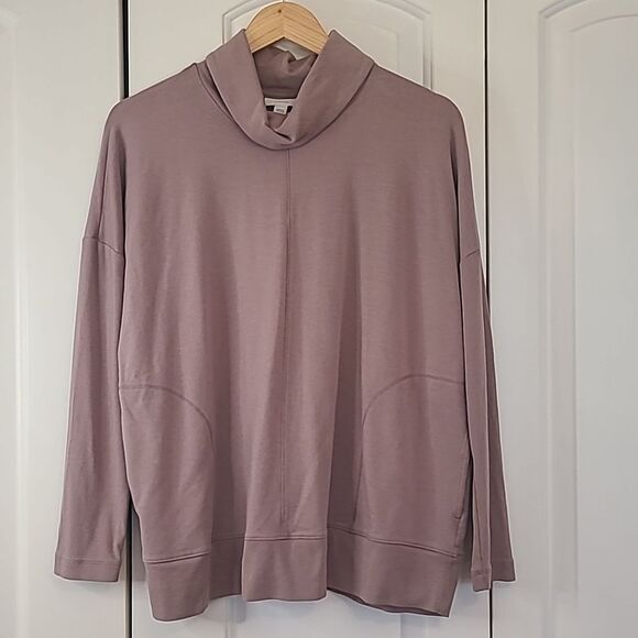J. Jill Purejill Lavender Pima Cotton Modal Long Sleeve Turtle Neck Top Size M - Picture 1 of 8
